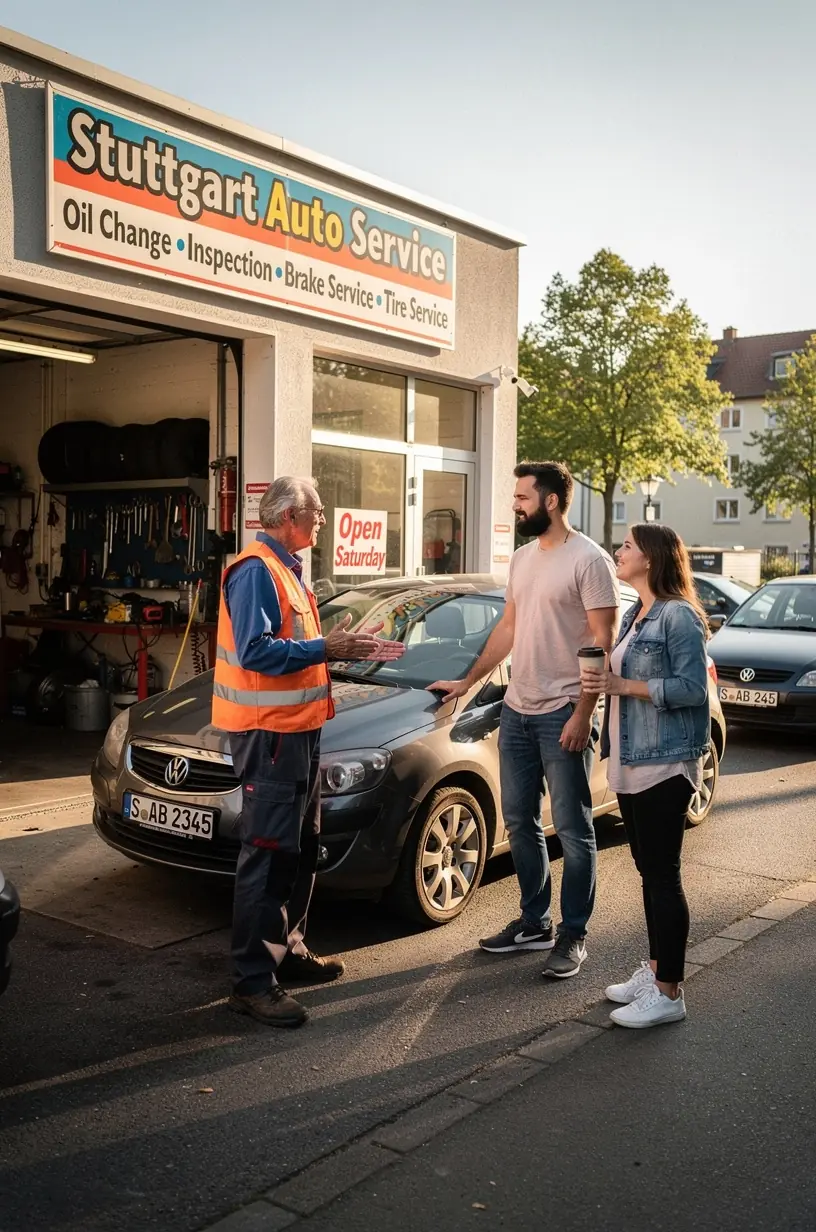 Online-Buchungssystem für lokale Autowerkstätten mit geprüften Anbietern und klaren Preisangaben.